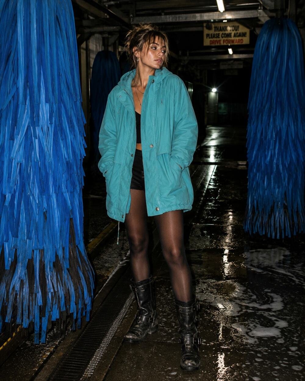 Vintage 80s/90s Fleet Street Teal Hooded Parka